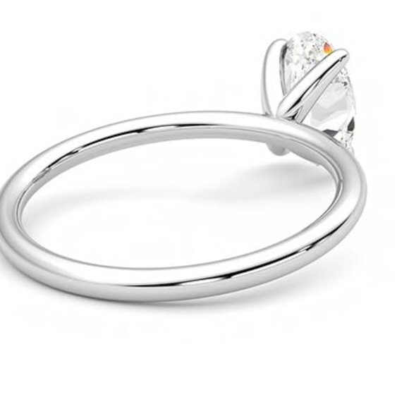 0.90 Ct Oval Cut Natural Earth Mined Diamond Solitaire 4 Prongs Engagement Ring - Picture 2 of 7